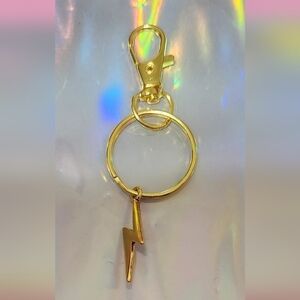 Gold Lightning Bolt Keychain/Bag Charm